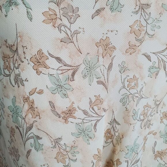 🔹️Ann Taylor Cream & Tan Floral Print Lightweight Skirt Size 4 - Picture 4 of 9